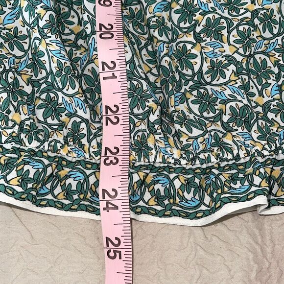 Max Studio Womens Short Flutter Sleeve Bubble Hem V-Neck Blouse Green Medium NWT - Picture 7 of 7